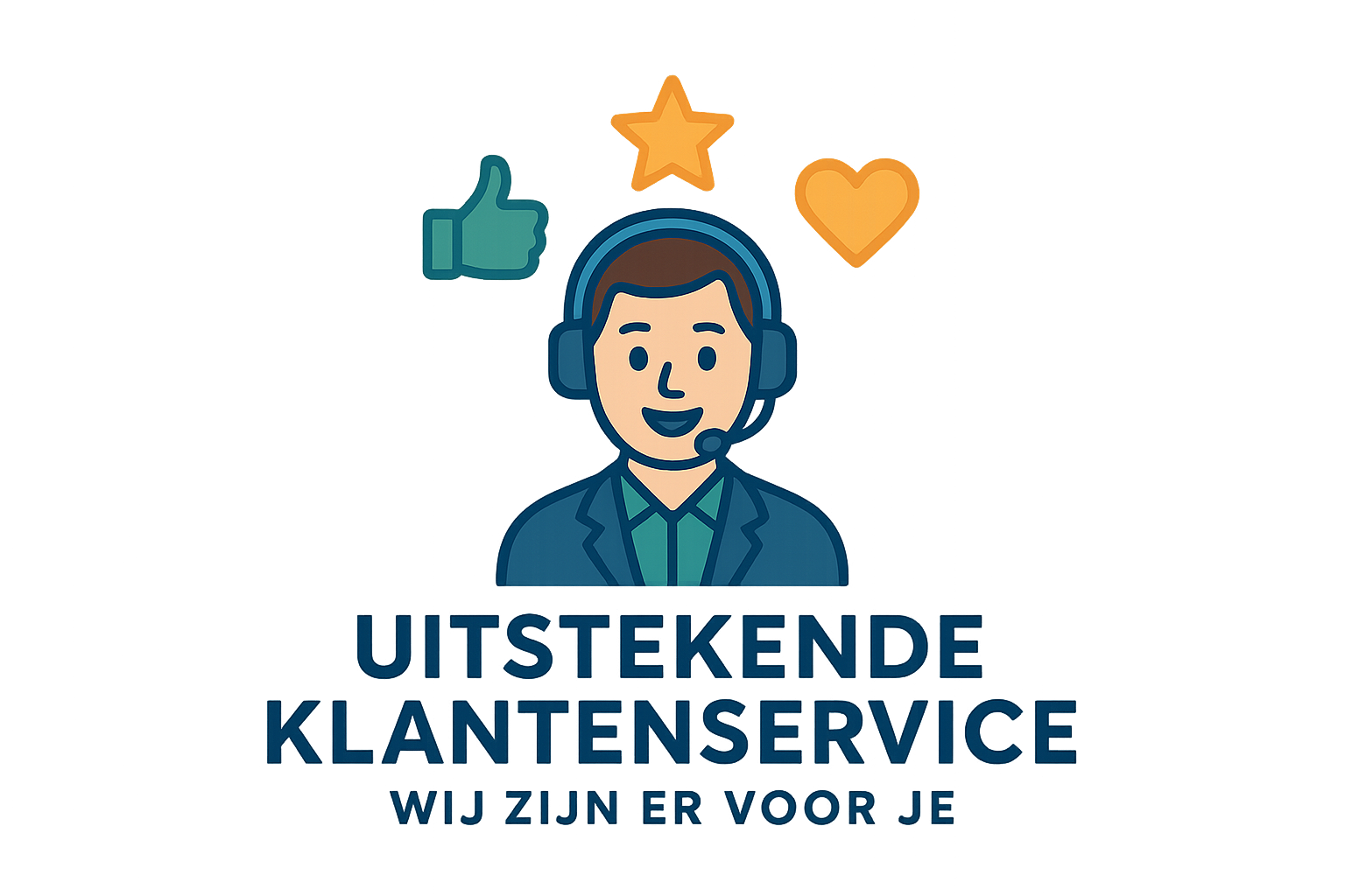 maak een logo voor dat we een goeie klantenservice hebben als je er wat bij wilt schrijven schrijf het in het nederlands op